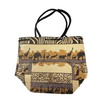 Jade Vintage Safari Tapestry Tote Bag Womens Purse Handbag Zip Shoulder Straps - £14.74 GBP