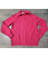 Tommy Hilfiger Pink Long Sleeve Knit Full Zip Mock Neck Sweater Girl Siz... - $18.05