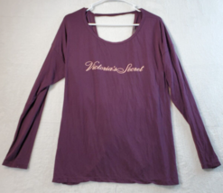Victoria&#39;s Secret T Shirt Top Womens Large Purple Modal Long Sleeve Open Back - £9.45 GBP