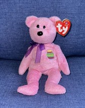 TY Beanie Baby Plush EGGS the Pink Tylux Easter Bear 8.5” Vintage 2000 MWMT - £6.26 GBP