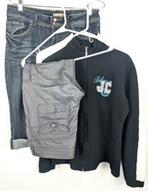 SO Womens Jean Capris 9 Denim &amp; Green Kahaki &amp; Medium Track Jacket JC - £23.98 GBP