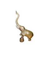 Vintage Huge Brass Circus Elephant, Trunk Lifted Up Elephant, Made in Ko... - $97.72 CAD