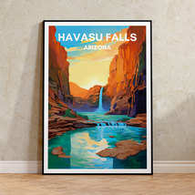 Havasu Falls Travel Poster, Havasu Falls Wall Art, Waterfall Print, Havasu Falls - £14.10 GBP+