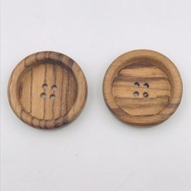 Two (2) Vintage Wooden Large Rim Buttons -- 1 3/4&quot; Diameter -- 3/8&quot; Deep  - £6.13 GBP