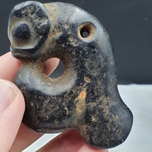 Antique Black Magnetic Stone mysterious animal carving Jade Amulet Stone... - £45.78 GBP