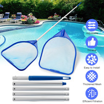 Pool Cleaning Net W/Adjustable Telescopic Pole Pond Swimming Pool Leaf R... - £24.20 GBP