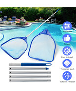 Pool Cleaning Net W/Adjustable Telescopic Pole Pond Swimming Pool Leaf R... - £25.01 GBP