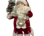 Midwest CBK Sisal Santa with Tree Christmas Ornament Red White 5.25 in - $10.01