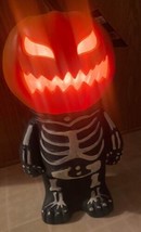Halloween Blow Mold Skeleton Pumpkin STAND TABLE Plastic Pumpkin Decor - £55.56 GBP