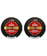 Kiwi Black Shoe Polish Leather Care 2 Tins 31g 1.13oz Shines Renews &amp; Pr... - $21.83 CAD