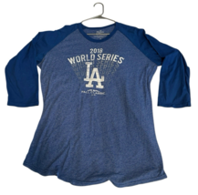 2018 Majestic Los Angeles Dodgers Raglan T-Shirt XL MLB Baseball Tri Ble... - $23.75