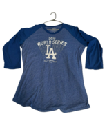 2018 Majestic Los Angeles Dodgers Raglan T-Shirt XL MLB Baseball Tri Ble... - $436.41 MXN