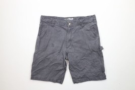 Vintage Carhartt Mens 36 Distressed Spell Out Relaxed Fit Canvas Shorts Gray - £35.00 GBP