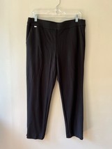 Counterparts Sz L Stretch Black Trousers Pull On Pockets Pants Elastic W... - $195.76 MXN