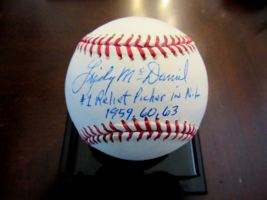 Lindy Mcdaniel 1ST Relief Pitcher In A.L. 59,60,63 Signed Auto Baseball Beckett - £94.95 GBP