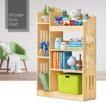 49&quot; Wooden [Partitioned Top Shelf+Tall Compartments] 4-Tier Book Storage Shelves - £177.93 GBP