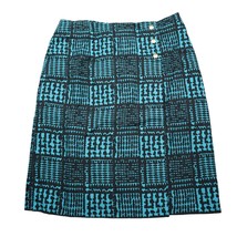 Carlisle Skirt Womens 6 Blue Black Straight Pencil Cotton Knee Length Bu... - £15.48 GBP