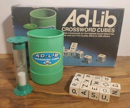 AD-LIB CROSSWORD CUBES Game 1975 ES Lowe Milton Bradley 948 Complete Vin... - $19.79