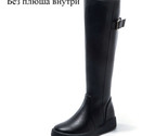  handmade retro women long boots winter warm knee high boots women pu leather side thumb155 crop