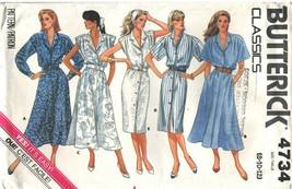 Vintage 1987 Misses DRESSES Butterick Pattern 4734-b Sizes 8-10-12 UNCUT - $12.00