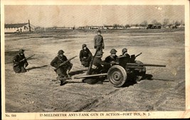 Vintage WWII Postcard: 37 Millimeter Anti Tank Gun in Action; Fort Dix NJ-BK48 - £5.41 GBP