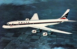 Vintage Delta Airlines Aviation Postcard - Douglas DC-8 Fanjet BK35 - £3.11 GBP