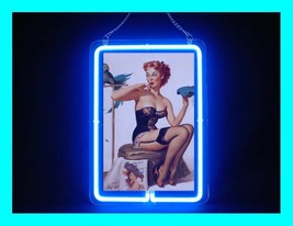 Pin Up Girl Sexy Black Underclothes Hub Bar Display Advertising Neon Sign - £62.94 GBP