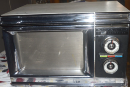 Vtg Chrome Amana RadarRange RR-3H Microwave Oven w/ Glass Tray Works great - $158.35