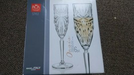 Set of 6X RCR Oasis Italian Crystal Champagne Flutes Glasses Brand New i... - £140.22 GBP