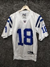 Payton Manning 18 Indianapolis Colts Jersey Adult Small White Blue NFL RBK - £29.56 GBP