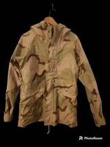 Army Military Jacket Parka Cold Weather Desert Camo Hooded Medium Long - $98.01