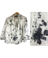 Alex Evenings 1X Topper Jacket White &amp; Black Floral Wrap Crinkle Chiffon... - $944.50 MXN