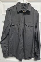 Express Mens Shirt Sz M 15-15 1/2 Gray Modern Fit Top Button Long Sleeve - $15.35