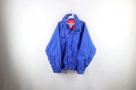 Vintage 90s Columbia Mens Size Large Distressed Spell Out Full Zip Jacket Blue - £42.73 GBP