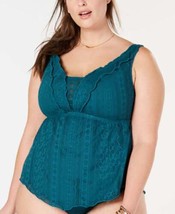 BECCA ETC Womens Plus Size Color Play Tankini Swim Top Color Forest Size 1X - £71.81 GBP