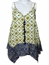 New THML Womens Small Bohemian Hippy Chic Flowing Floral Shirt Strappy S... - $15.57