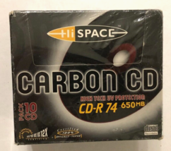 Hi Space Carbon CD UV Protector CD-R 74 650MB Recordable Pack of 10 New - £41.08 GBP