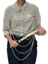 Aluminum Chainmail Shoulder Top – Handmade Medieval Festival Armor Medie... - $129.00