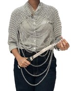 Aluminum Chainmail Shoulder Top – Handmade Medieval Festival Armor Medieval Knig - $129.00