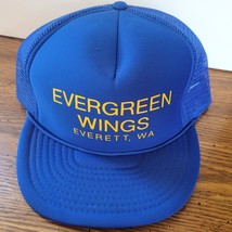 Evergreen Wings Everet WA. GWTA Blue Trucker Hat Cap Rope Printed Logo Mesh - £15.73 GBP