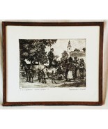 Emil Laszlo Baranski Etching Horse/Cart/Figures - $24.75