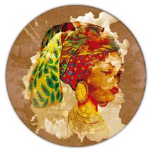 African Woman Portrait Juneteenth : Gift Coaster Ethnic Art Black Culture Ethno  - £4.00 GBP