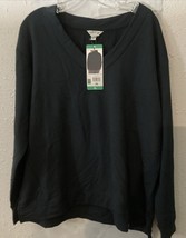 Orvis Size XL Women’s Long Sleeves Black Split Neck Top New. - $12.38