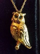 MAX FACTOR Owl Solid Perfume Pendant and Necklace - Vintage - FREE SHIPPING - $45.00