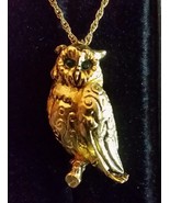 MAX FACTOR Owl Solid Perfume Pendant and Necklace - Vintage - FREE SHIPPING - £35.68 GBP