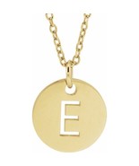 Precious Stars 18K Yellow Gold-Plated Silver Initial E Dangle Disc Necklace - $56.00