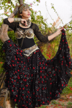 Black Jaipur 25Yard Tribal BellyDance Gypsy ATS Boho Skirt~ - £80.41 GBP