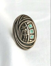Hopi Kachina Turquoise Sterling Silver Ring - £122.74 GBP