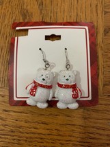 Vintage Christmas Polar Bear Earrings - £14.63 GBP