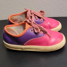 Vintage 80s Pier Ten Pink Purple Toddler Girls Faux Leather Shoes Rare Size 7.5 - £25.01 GBP